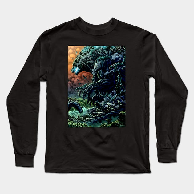 Planet of Godzilla Long Sleeve T-Shirt by Bentonhio